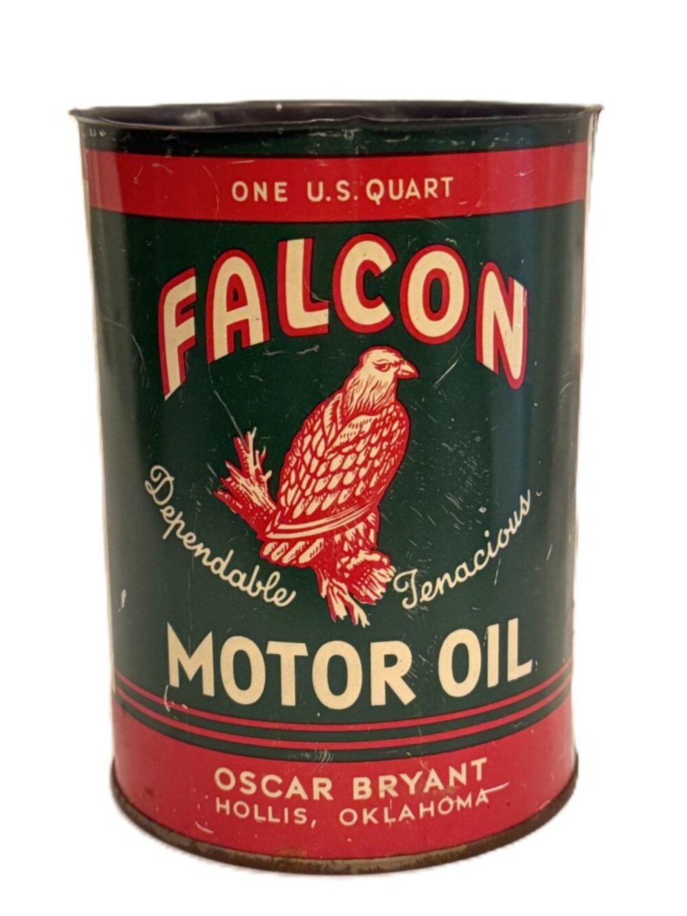 Vintage Falcon Motor Oil Can Quart Empty Petroliana Automotive Collectible